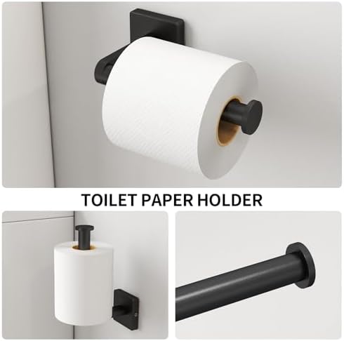 KLJKPA Black Bathroom Accessories Set, 24 inch Towel Racks for Bathroom