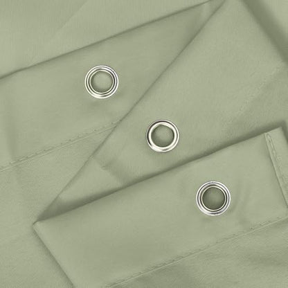 N&Y HOME Fabric Shower Curtain or Liner with Magnets, Sage Green