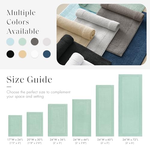 Madison Park Splendor Reversible 100% Cotton Bath Runner, 24 x 72, Green