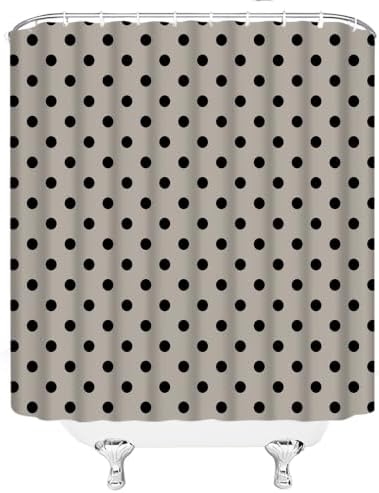 Polka Dot Shower Curtain Bathroom Decor with Hooks,60" Wx70 H