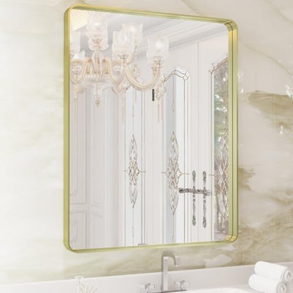 WEER Gold Bathroom Vanity Mirror 28X36 Inch
