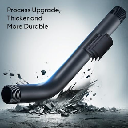 Cobbe Shower Arm with Flange and Teflon Tape, 6-Inches Wall Mounted Shower Pipe Arm Extension for Fixed Shower Head, Matte Black