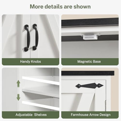 Tall Pantry Cabinet with 4 Doors & 2 Adjustable Shelves, Kitchen Cabinet