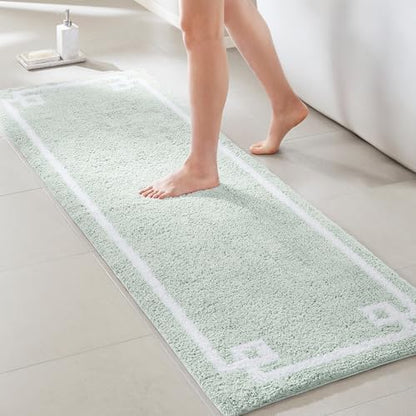 Madison Park Evan 100% Cotton Bathroom Rug Non Slip Backing-Luxrurious Tufted Plush Bath Mat Absorbent, Quick Dry, Spa Design Shower Room Décor, 20x30, Seafoam (Pack of 2)