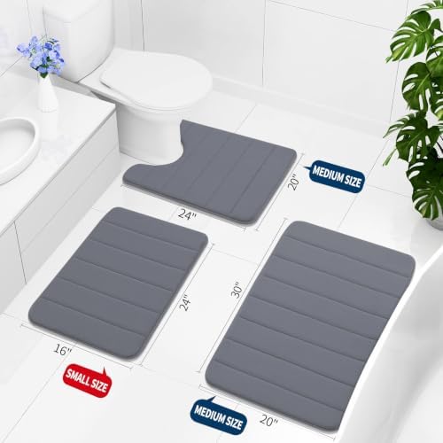 Buganda Memory Foam Bath Mat 35 x 24, Ultra Soft Absorbent Bathroom Rugs