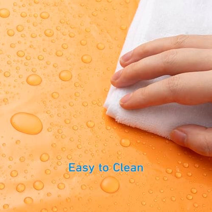 EHZNZIE Orange Shower Curtain Liner 72x72, PEVA Waterproof Bath Curtain, No Chemical Smell, 3 Weighted Magnets, Durable with Rustproof Metal Grommets