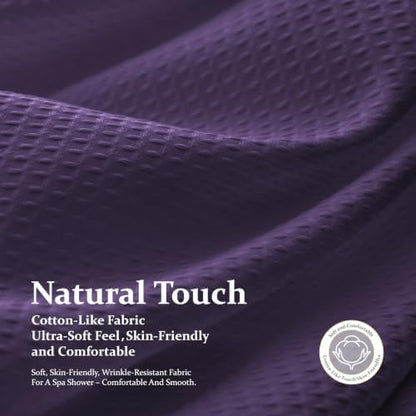 Dynamene Waffle Shower Curtain 256 GSM Heavy Duty Fabric 72"x72" Purple