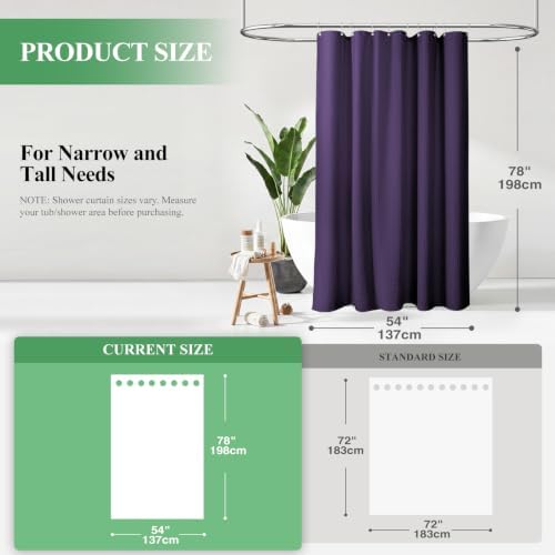 Dynamene Stall Waffle Shower Curtain 256 GSM Heavy Fabric 54x78 Purple