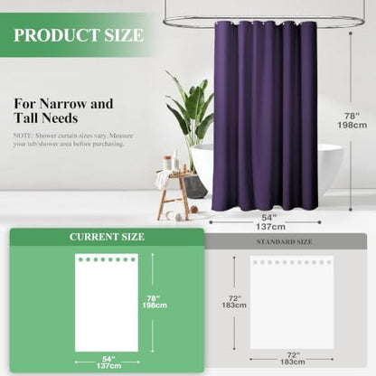 Dynamene Stall Waffle Shower Curtain 256 GSM Heavy Fabric 54x78 Purple
