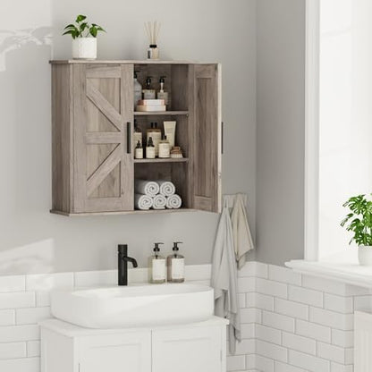 Homleke Bathroom Wall Cabinet, Medicine Cabinet with Adjustable Shelves