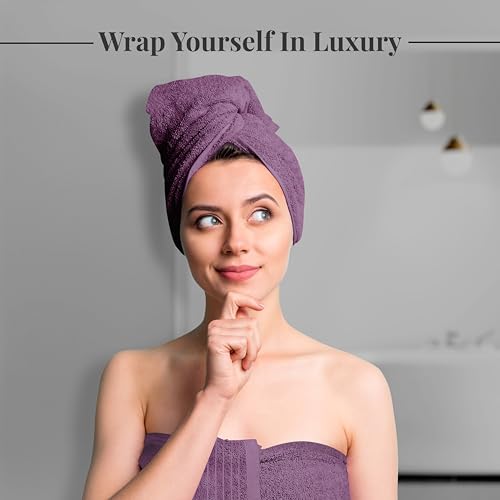 Tens Towels 8 Piece Towel Set, 2 XL Bath, 2 Hand, 4 Washcloth, Purple