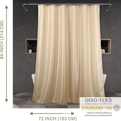 Champagne Gold Glitter Shower Curtain: Waterproof Washable, 84Lx72W