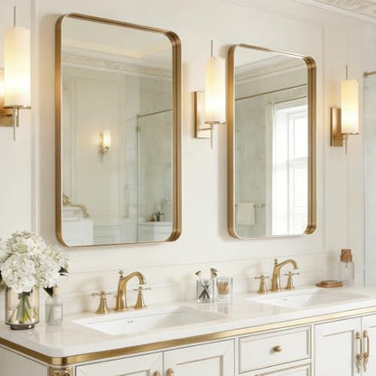 USHOWER Gold Bathroom Mirrors for Over Sink 24"x36" 2 Pack