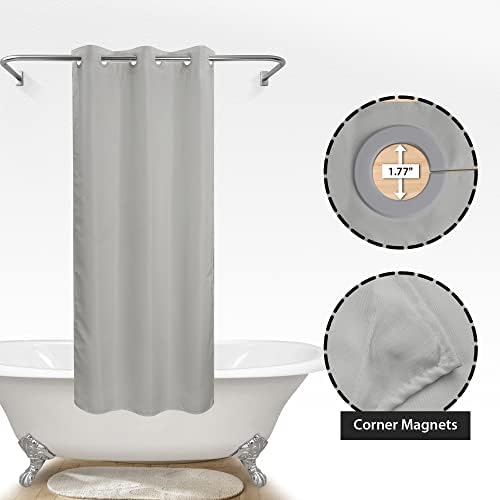 River Dream No Hook Stall Shower Curtain or Liner Microfiber Grey, 36x74