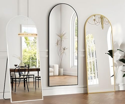 Dewfig Mirror Full Length, 64"X20" Arched Floor Mirror, Black