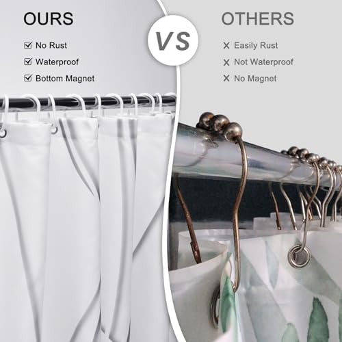 Striped Shower Curtain for Bathroom, Grey Shadow, 72" W x 72" L