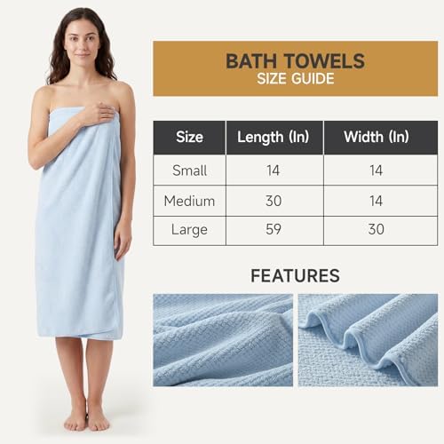 REDKISS Ultra Soft 6 Piece Towel Set, Premium Towels for Bathroom, Highly Absorbent, Quick Dry, Lightweight Bath Towels Set Collection, Includes 2 Bath Towels, 2 Hand Towels, 2 Washcloths, Light Blue