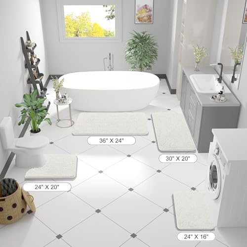 OLANLY Large Bathroom Rugs 47x32, Extra Soft Absorbent Chenille Bath Rugs