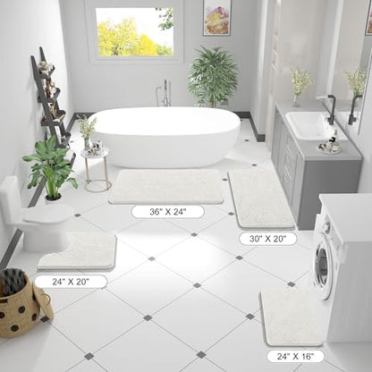 OLANLY Large Bathroom Rugs 44x32, Extra Soft Absorbent Chenille Bath Rugs