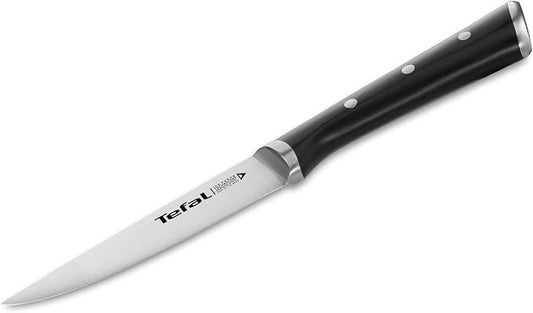 Tefal Ice Force 11cm Black Household Knife, Kitchen Knife, German Stainless Steel Blade, Durable Cutting and Sharp Performance, 10 Year Warranty K2320914