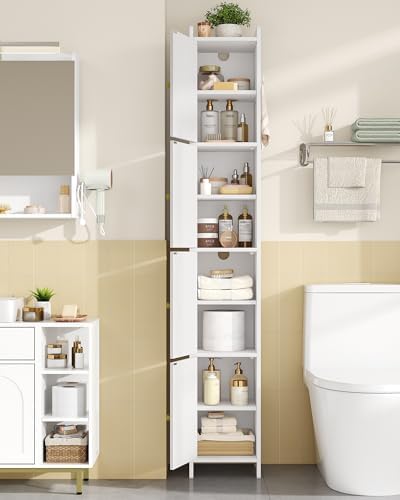 Hzuaneri 70.9" H Bathroom Storage Cabinet, Tall Corner Cabinet with 4 Doors