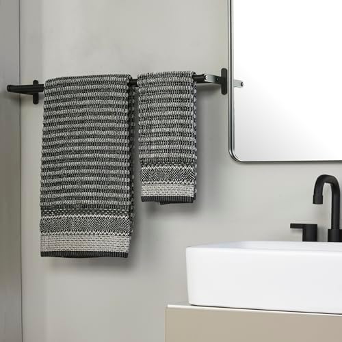SKL Home Lewis Bath Towel, Premium 100% Cotton, Black