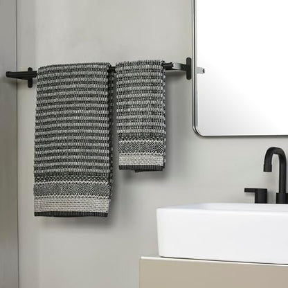 SKL Home Lewis Bath Towel, Premium 100% Cotton, Black