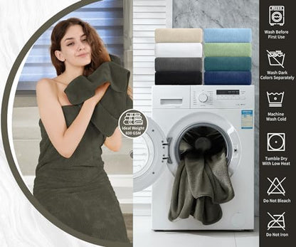 Extra Large Bath Towel Set of 4 (35"x70"),Oversized Bath Sheet Super Soft Highly Absorbent Jumbo Bathroom Towel Set Microfibers Quick Dry Shower Towel for Hotel,Bathroom,Guest,Spa,Gym (Brown)