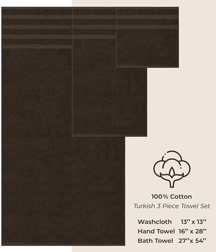 American Soft Linen 100% Cotton Luxury Turkish Towels, 3 Piece Towel Set
