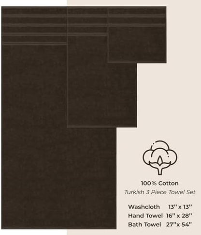American Soft Linen 100% Cotton Luxury Turkish Towels, 3 Piece Towel Set