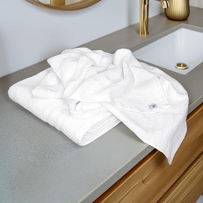 Tens Towels 4 Piece Bath Towels 27x54 Inches, White