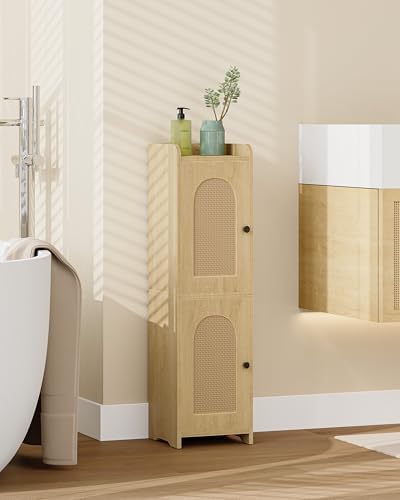 Hzuaneri Bathroom Storage Cabinet, Small Corner Floor Cabinet with 2 Doors
