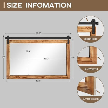 COGOOD Farmhouse Bathroom Mirrors for Over Sink - 30 x 49 Brown