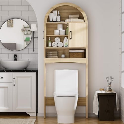 Spurgehom Arch Over The Toilet Storage Cabinet,Bathroom Organizer, Wood