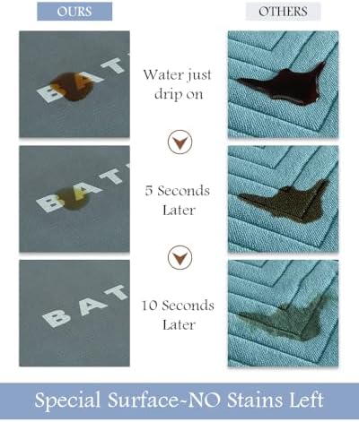 MontVoo-Bath Mat-Bath Mat Rug Non Slip Super Absorbent Stain Resistant Quick Dry Thin Bathroom Rug-Bath Mats for Bathroom Floor Bathtub Vanity-Bathmat Bath Rug Easy Care 17"x35" Green