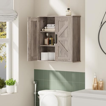 Homleke Bathroom Wall Cabinet, Medicine Cabinet with Adjustable Shelves