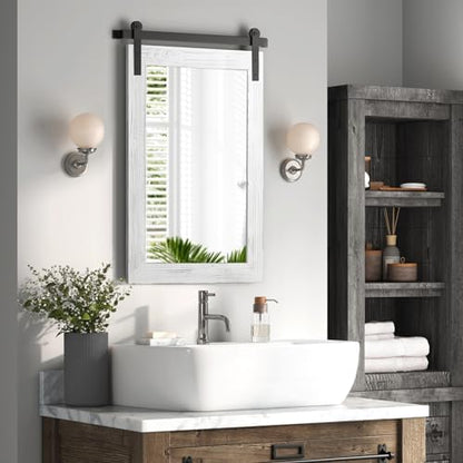 COGOOD Farmhouse Bathroom Mirrors for Over Sink - 42 x 29 White