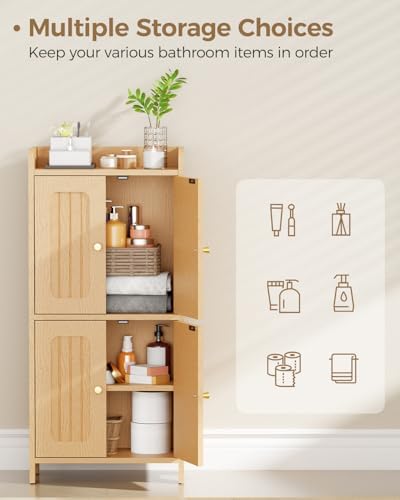 BEWISHOME Small Floor Cabinet,Toilet Paper Storage,Bathroom Storage Cabinet
