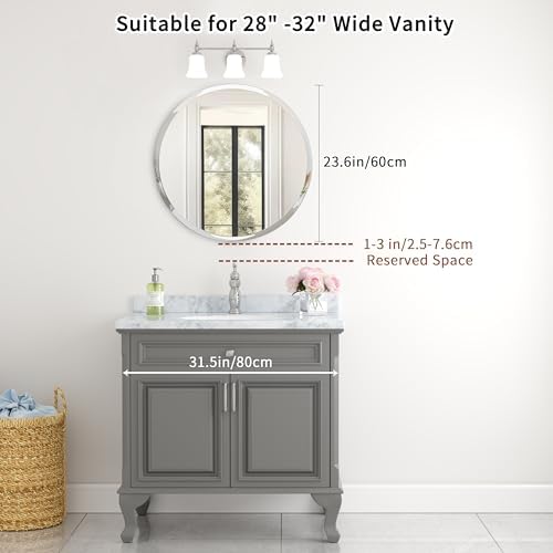 24x24 Inch Bathroom Mirrors for Over Sink, Frameless Mirrors for Wall