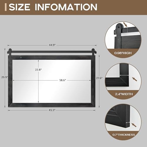 COGOOD Farmhouse Bathroom Mirrors for Over Sink - 30 x 45 Black