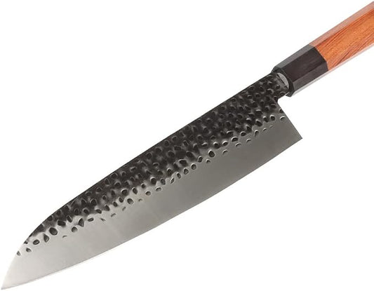 MASALONG 8 inch Hammered Chef Knife Set Kni240 8Cr18Mov Extremely Sharp Cooking Knife (8 inch Chef's knife)