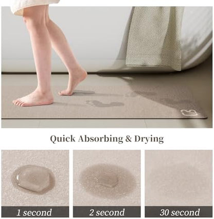 Diatomaceous Earth Bath Mat Stone Bath Mats for Bathroom,15.7"x23.6",Taupe