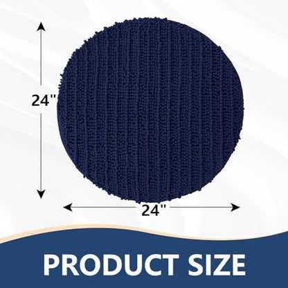 Arotive Round Bathroom Rugs 30x30, Soft Absorbent Chenille Shaggy Bath Mat