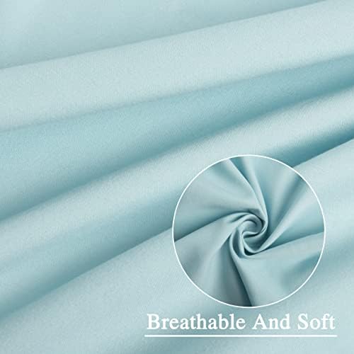 Homechoice Decor Spa Blue Ruffle Shower Curtain with 12 Buttonholes