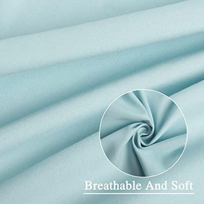 Homechoice Decor Spa Blue Ruffle Shower Curtain with 12 Buttonholes