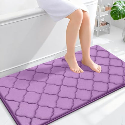 OLANLY Memory Foam Bath Mat Rug 44x24, Ultra Soft Bathroom Rugs, Lavender