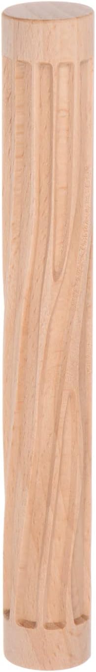 HARFINGTON Wood Clay Roller - 6 Inch Beech Hand Roller With Grain Pattern for Modeling, Pottery, Baking, DIY - Wooden Texture Tool