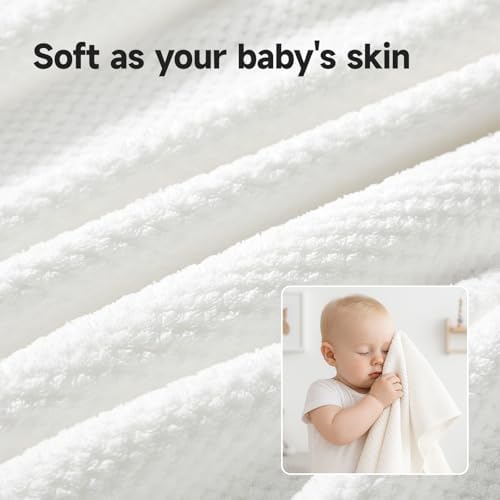 REDKISS Ultra Soft 6 Piece Towel Set, Premium White Towels for Bathroom, Highly Absorbent, Quick Dry, Lightweight Bath Towels Set Collection, Includes 2 Bath Sheets, 2 Hand Towels, 2 Washcloths