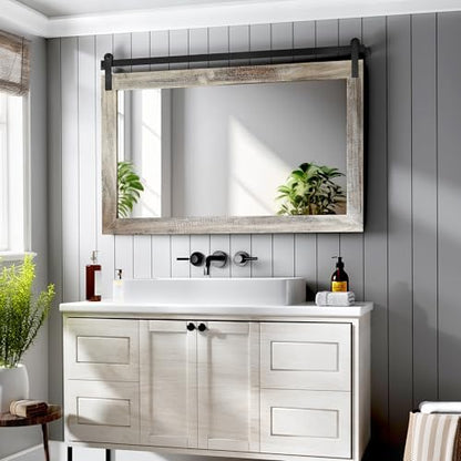 COGOOD Farmhouse Bathroom Mirrors for Over Sink - 26 x 41 Yellow White