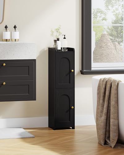 Hzuaneri Bathroom Storage Cabinet, Small Corner Floor Cabinet with 2 Doors